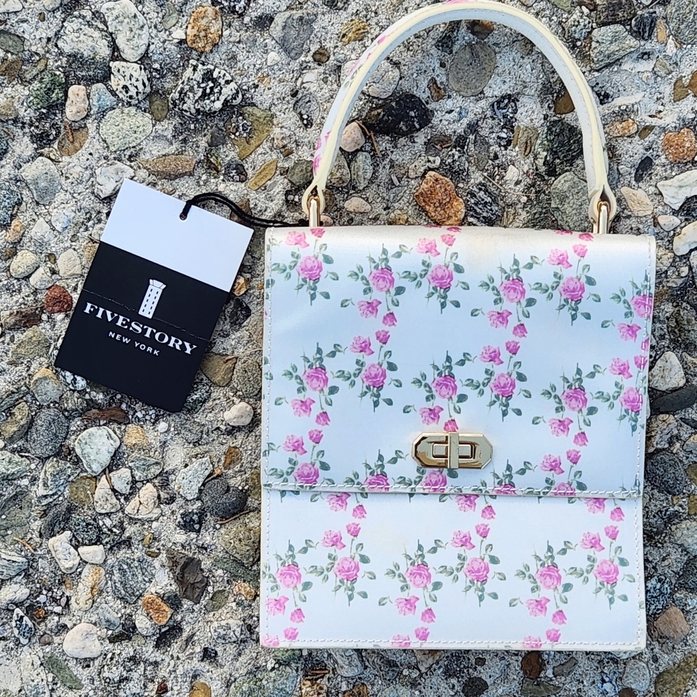 Neely & Chloe X Five-story Mini Lady Bag in Pink Floral Satin NWT